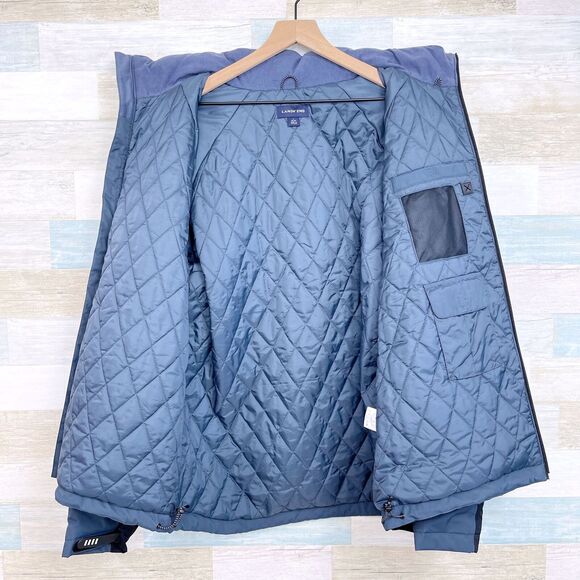 Lands End Squall Waterproof Insulated Hooded Jacket Gray L - Picture 4 of 8